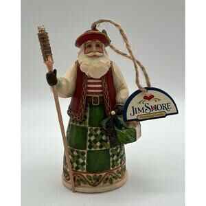 Jim Shore Heartwood Creek Italy Santa Wine Christmas Figurine Ornament 4.5”